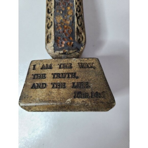 VTG Standing Cross Crucifix With Bird Inspirational Religious Decorative Rustic - Picture 3 of 6